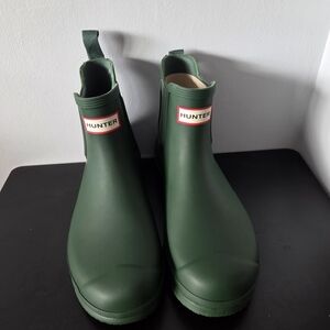 Hunter Green Rain Boots- Women's size 11